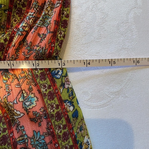 Easel Anthropologie Floral Vibrant Wide Leg Bell Bottom Boho Jumpsuit. Sz M - Picture 14 of 16